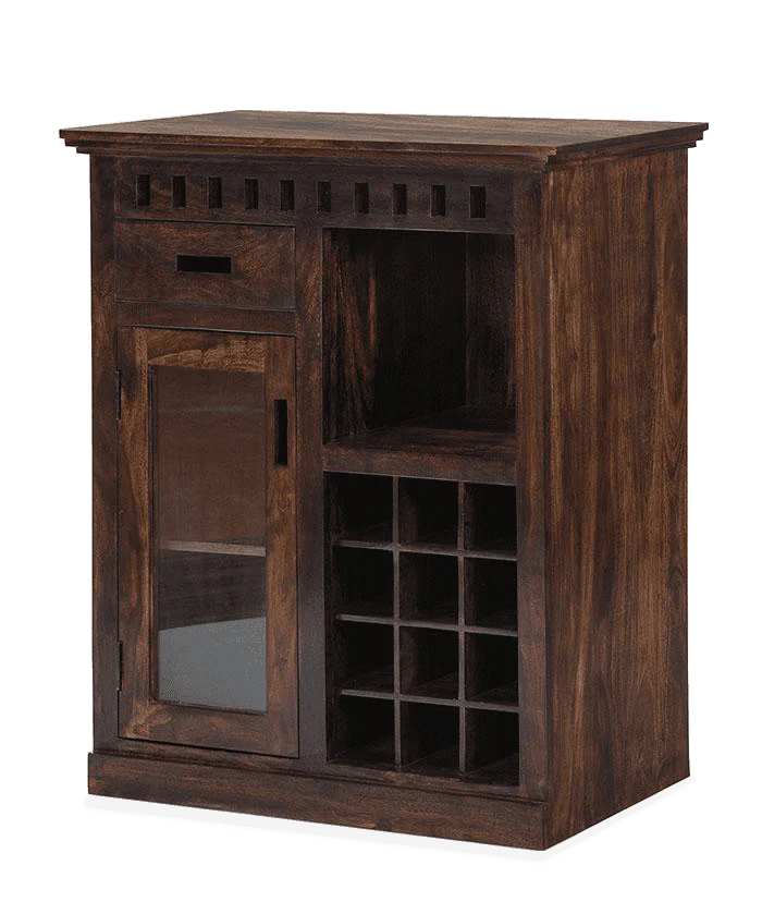 Wooden Bar Storage Cabinet Organizer and Modern Homes with Sturdy Build