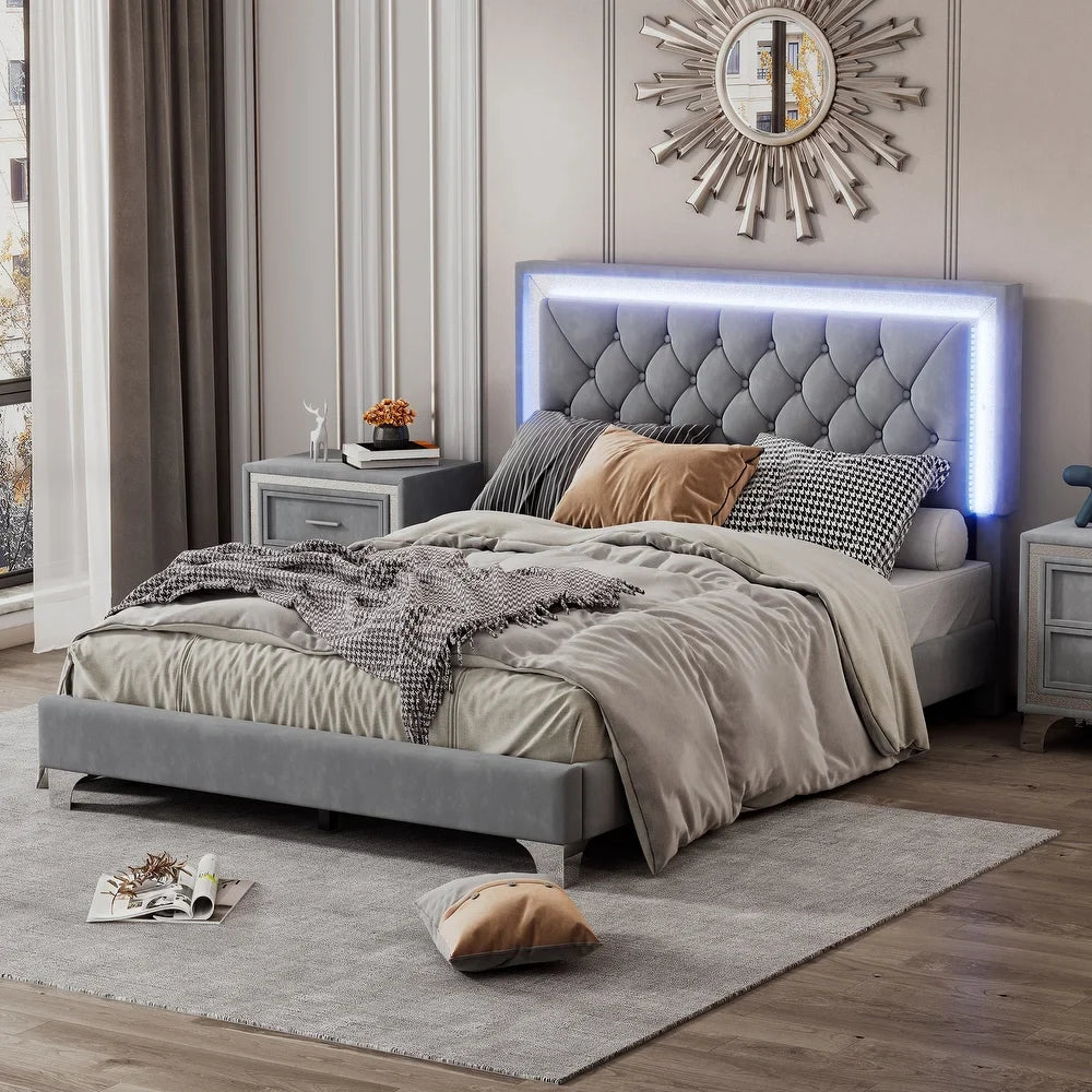 Premium Wooden King Size Bed with Upholstered Headboard – Sleek, Stylish Comfort Bed