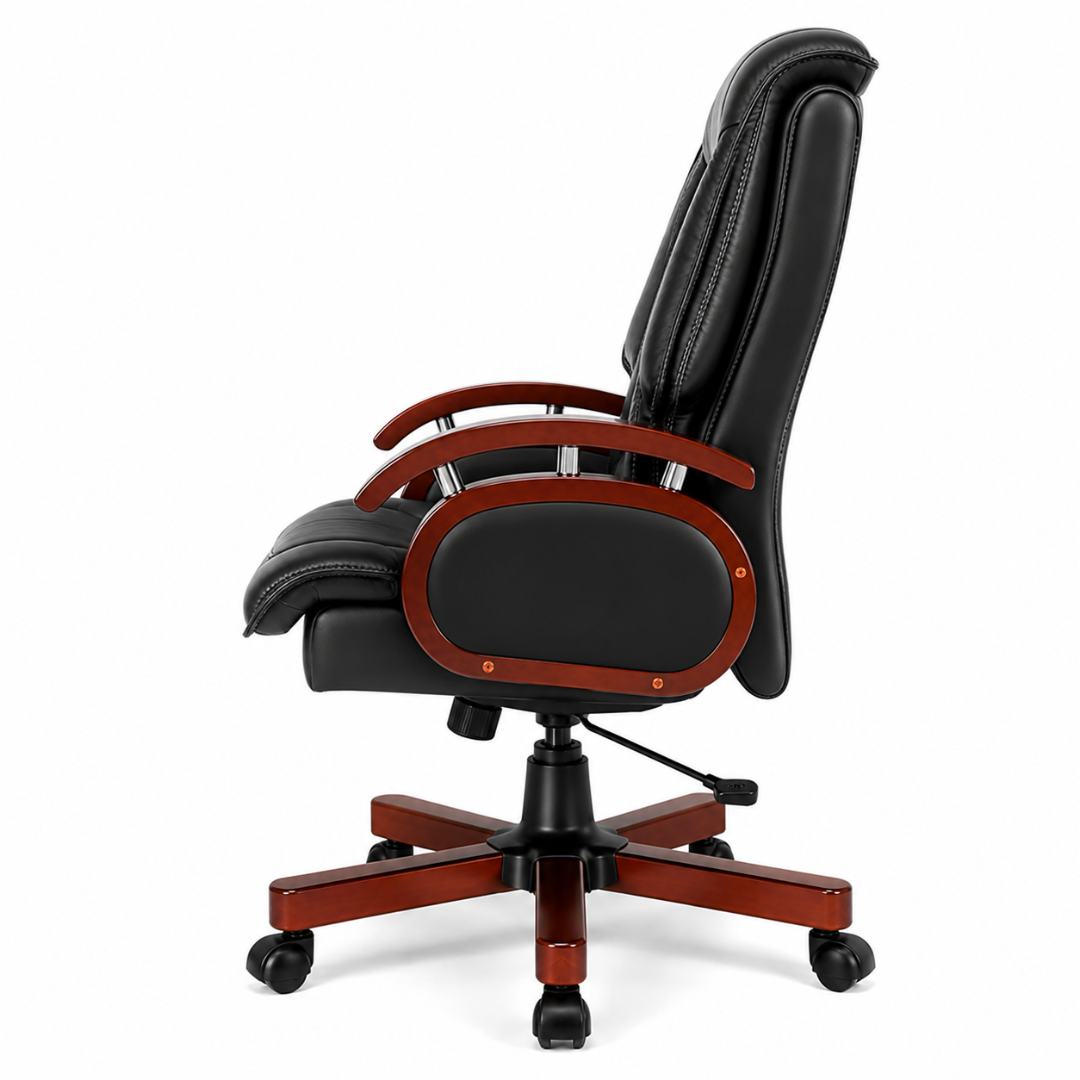Ergonomic Director Chair: Modern Design, Plyboard & Leatherette, Recliner, Height Adjustable, Fixed Armrest & Revolving for Ultimate Comfort