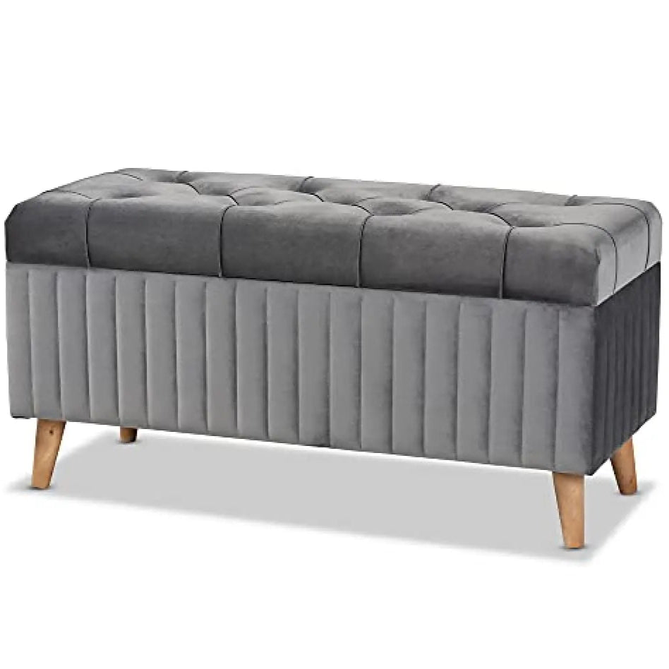Ottoman – Velvet Upholstery with Foam Padding, Accent for Seating, Footrest or Storage.