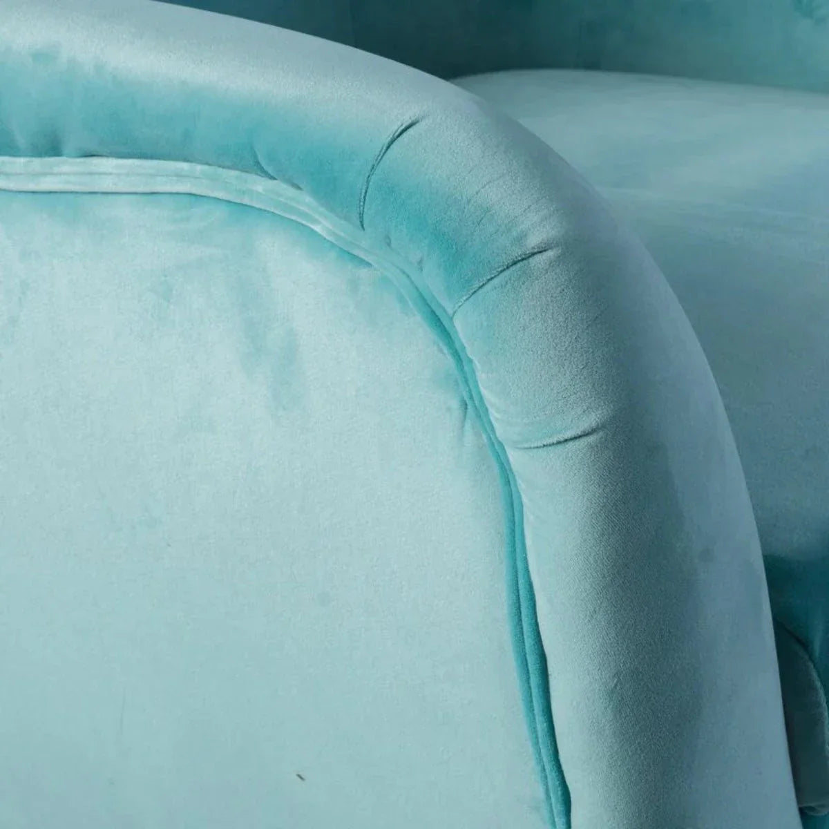 Lounge Chair Sofa, Upholstery Velvet , Durable Modern Design Wing Chair For Living Room or Bedroom - Sky Blue