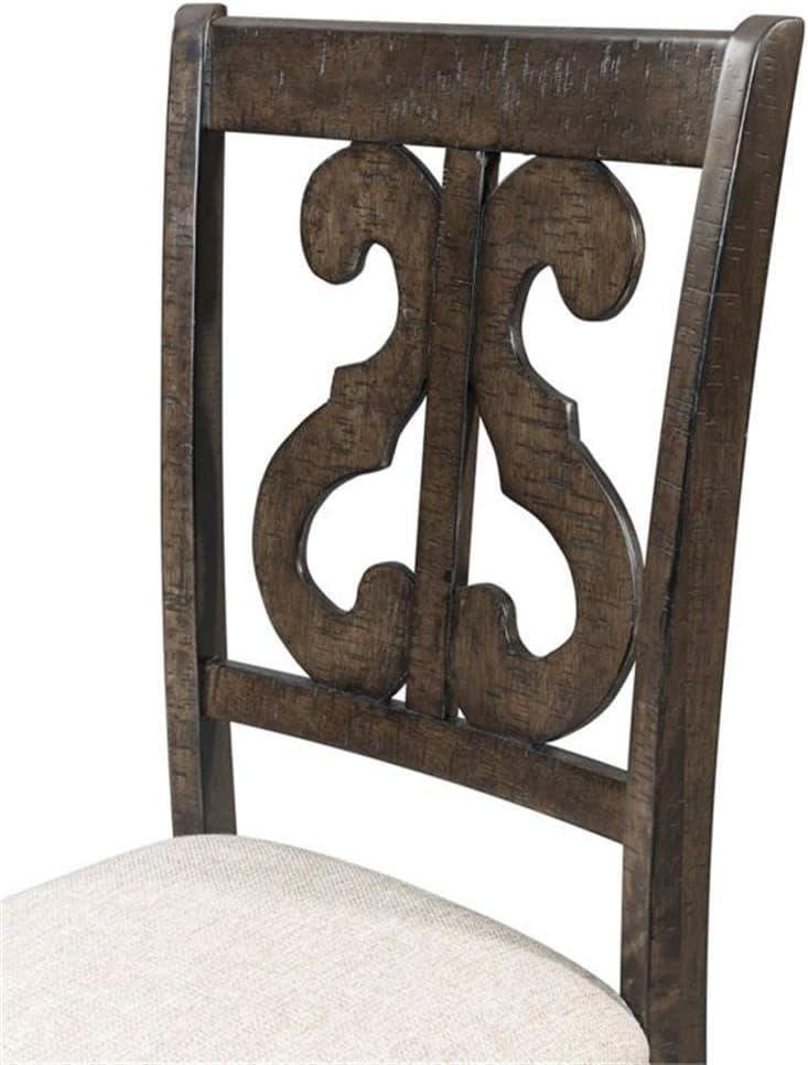 Elegant Farmhouse Dining Chair  - Solid Wood & Upholstered Seating for Kitchen & Dining Room