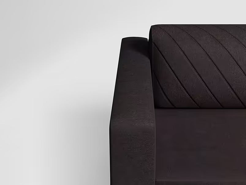 3 + 1  Sofa Cum Bed Leatherette Fabric for Home Furniture Frame Plyboard ,High Density Foam Soft & Comfort Seating for Living Room- Black