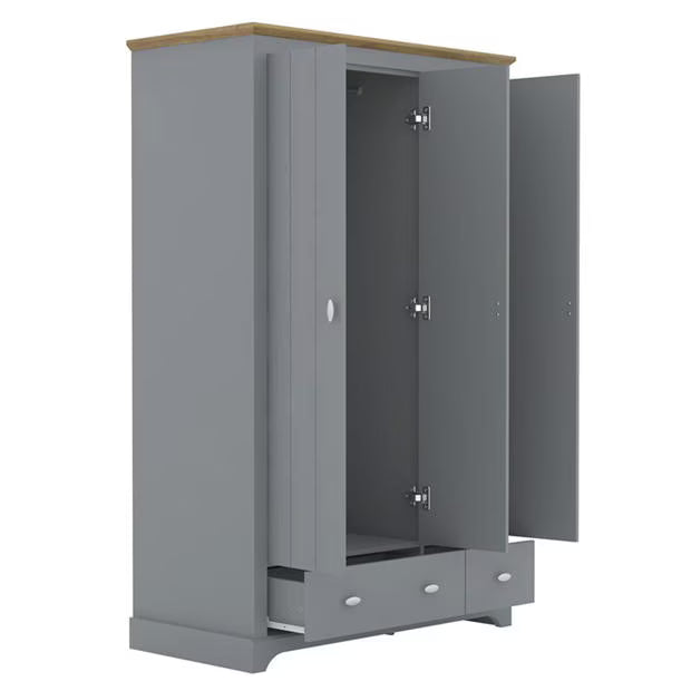 Wardrobe for Home 3-Door Ultra-Modern Look and Ultra-Modern Look and Soft-Close Hinges for Ease of Use