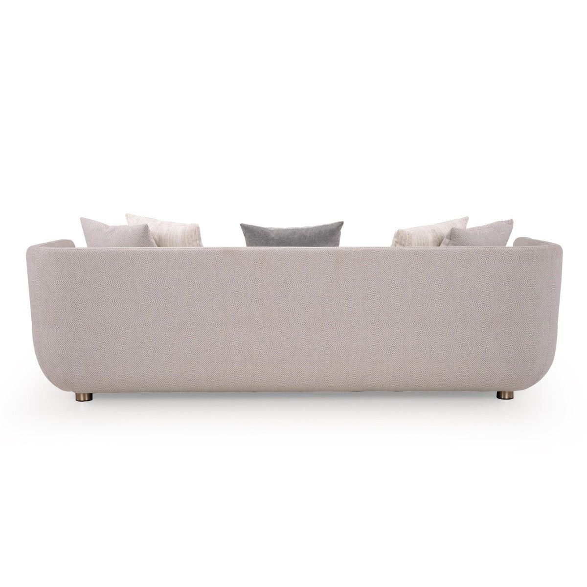 Luxury Wooden Sofa Modern Curved Design Soft Fabric Upholstery High Density Foam Cushion Solid Wood Frame Handcrafted Premium Comfort