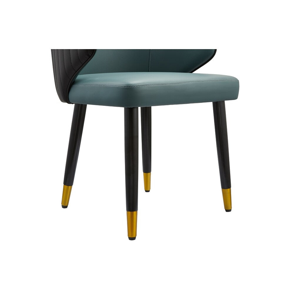 Modern Teal & Black Leatherette Dining Chair - Ergonomic Comfort for Home, Kitchen & Restaurant Furniture