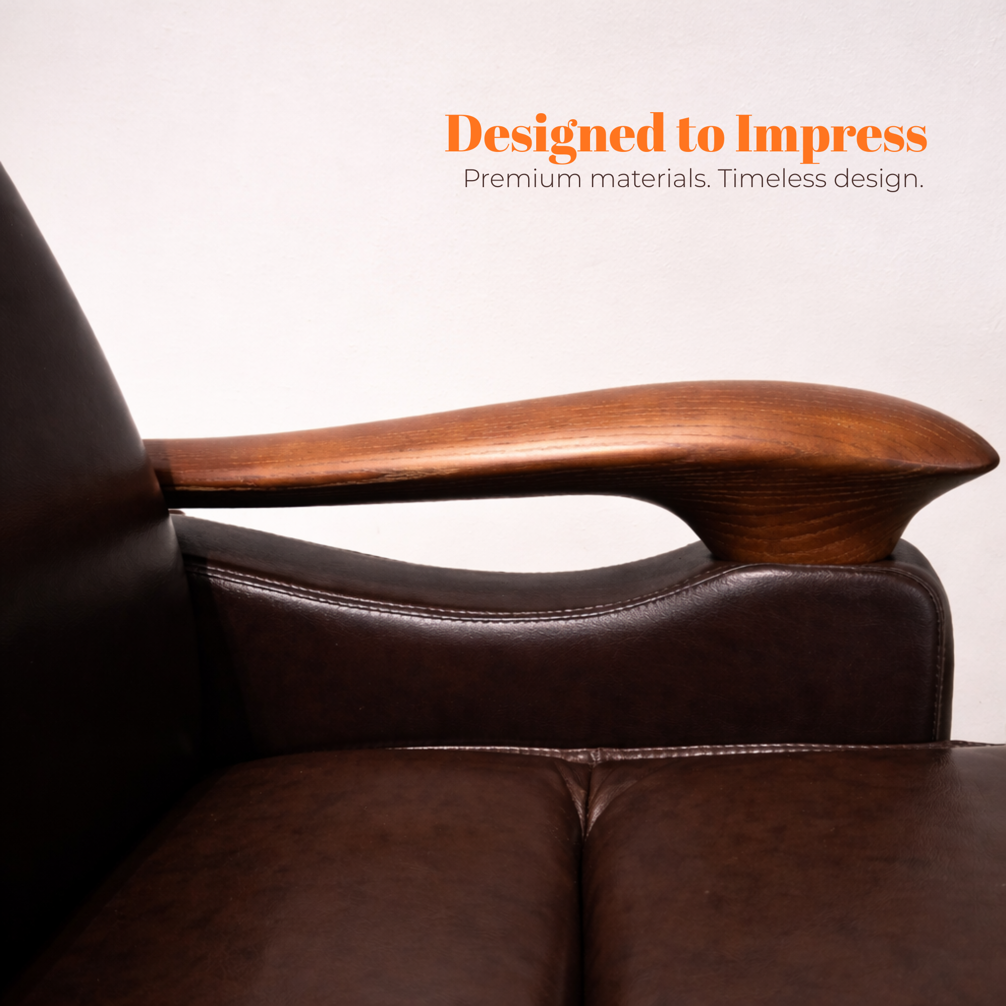 Luxury Wooden Director Chair with Premium Leather Upholstery, Ergonomic Design, Solid Wood Frame, Executive Comfort 150° Reclining Seat
