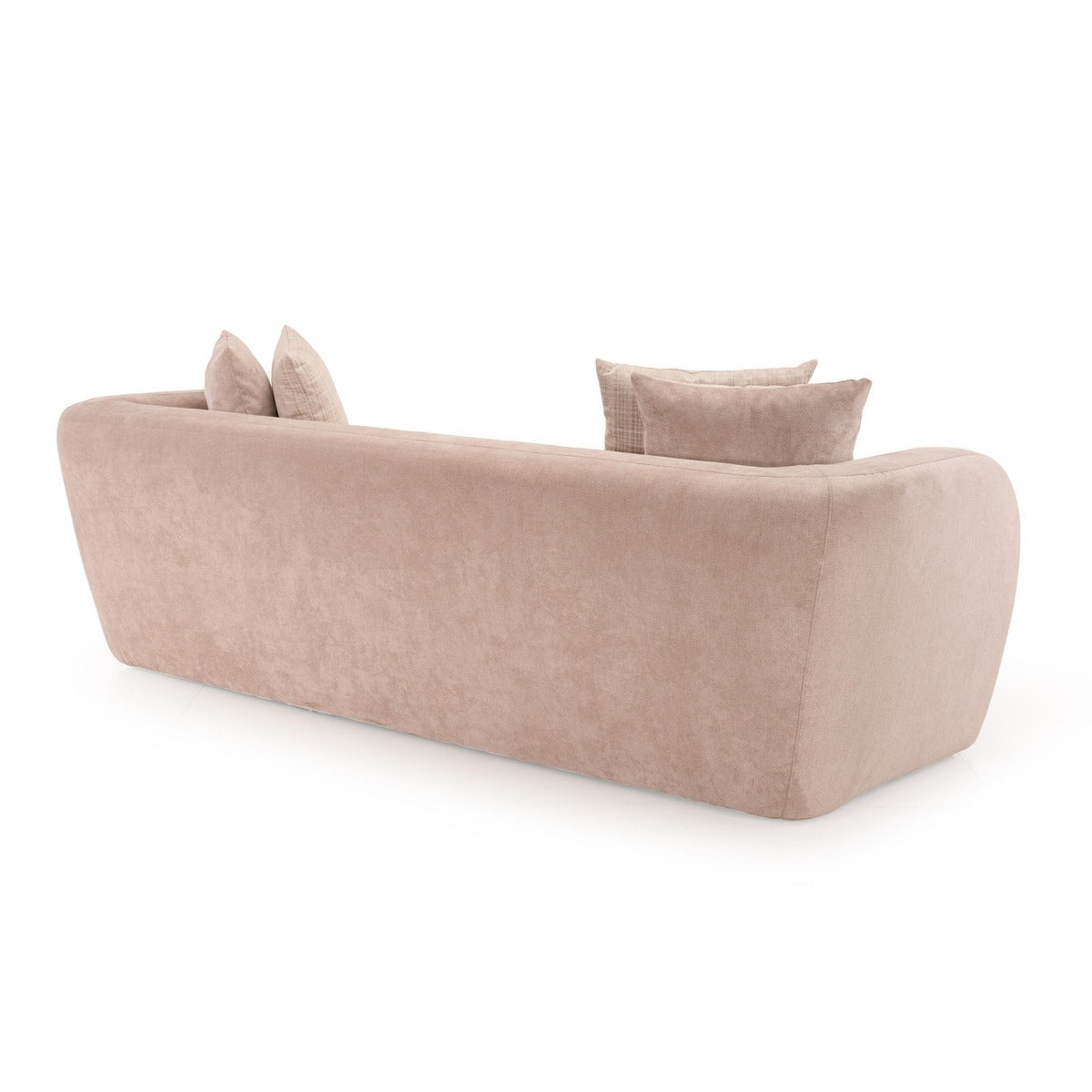 Luxury Italian Wooden Sofa Modern Curved Design Soft Fabric Upholstery High Density Foam Cushion Solid Wood Frame Handcrafted Premium Finish