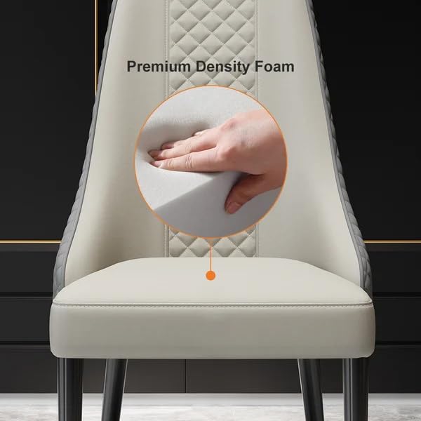 Modern Dining Chair for Home – Premium Leatherette Upholstery with Stainless Steel Legs for Perfect for Dining Room
