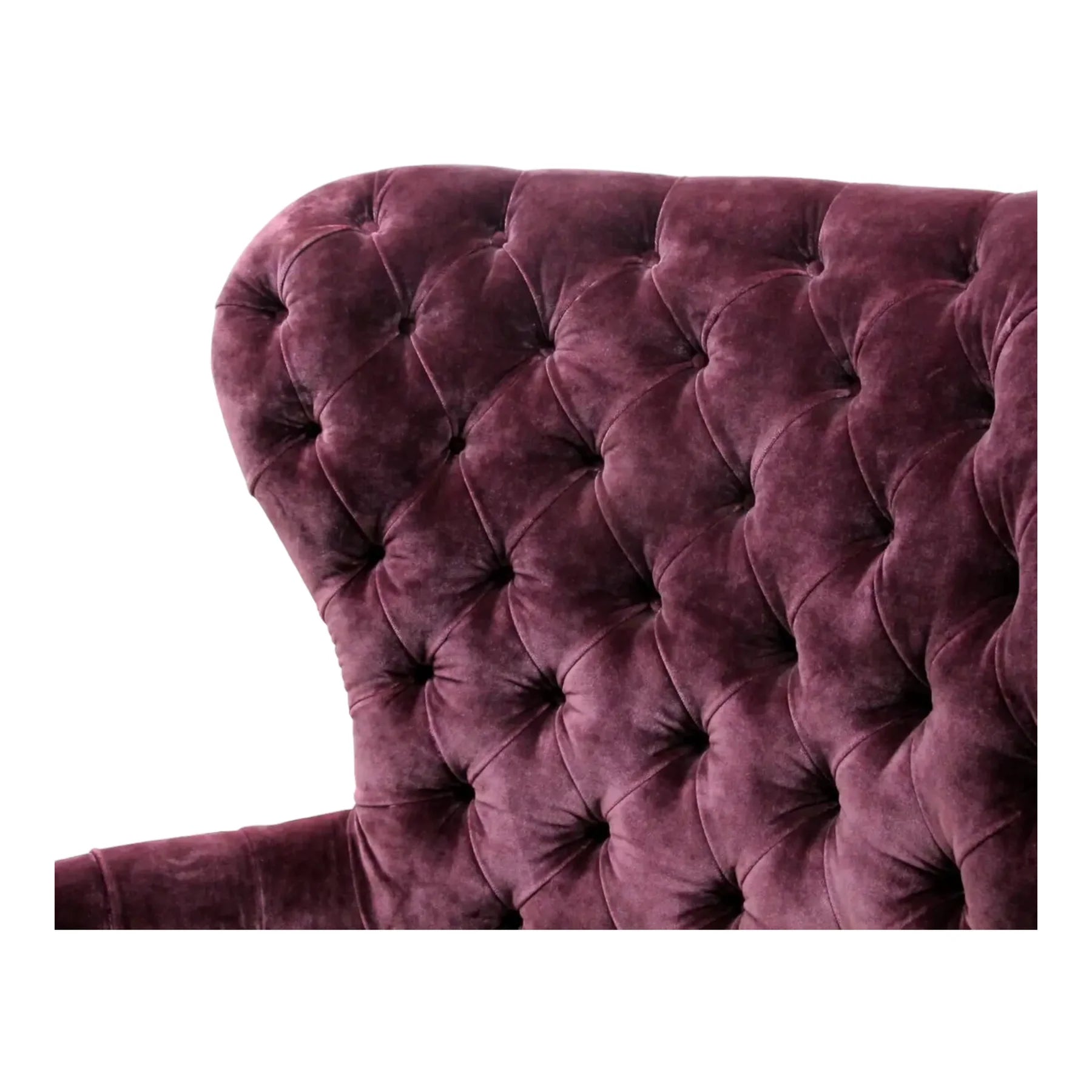 Lounge Chairs for Home Made in High Quality Upholstery Velvet, Durable Luxury Design Wing Chair For Living Room or Bedroom - Purple