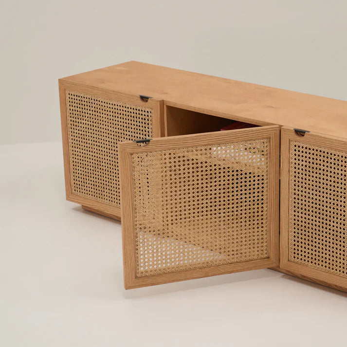 Console Table for Home Made in Solid wood/MDF with Natural Cane Stylish Design for Living Room