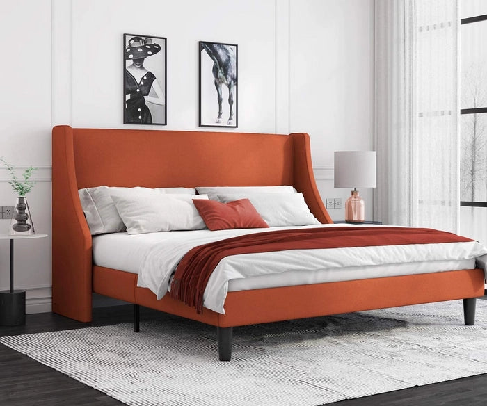 Luxuary Bed in King Size with Plywood Frame, 54″ High Button- Sleepwell