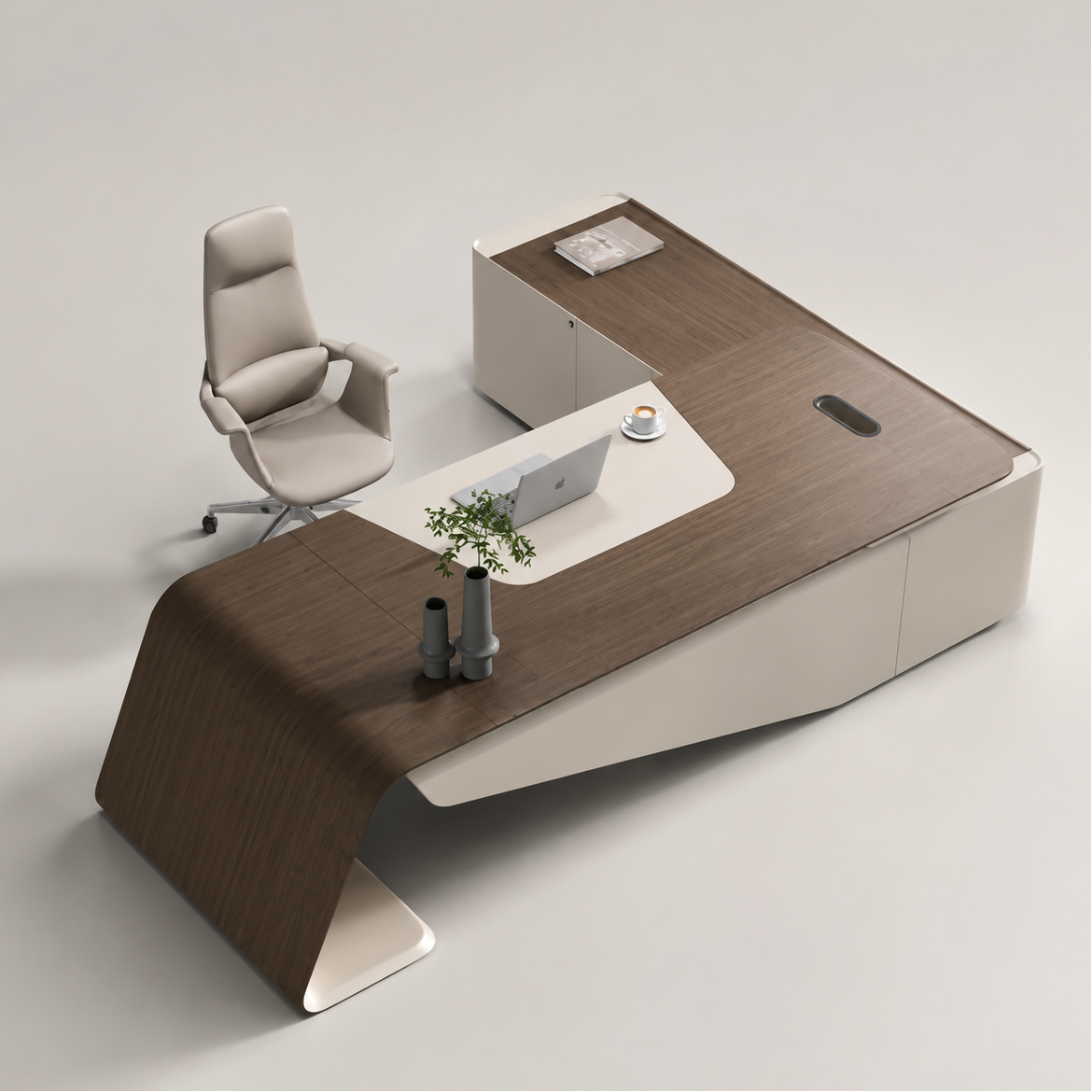 Luxury Executive Office Table for Workspace And Cabin, with and, Modern Ergonomic Office Desk with Storage Unit