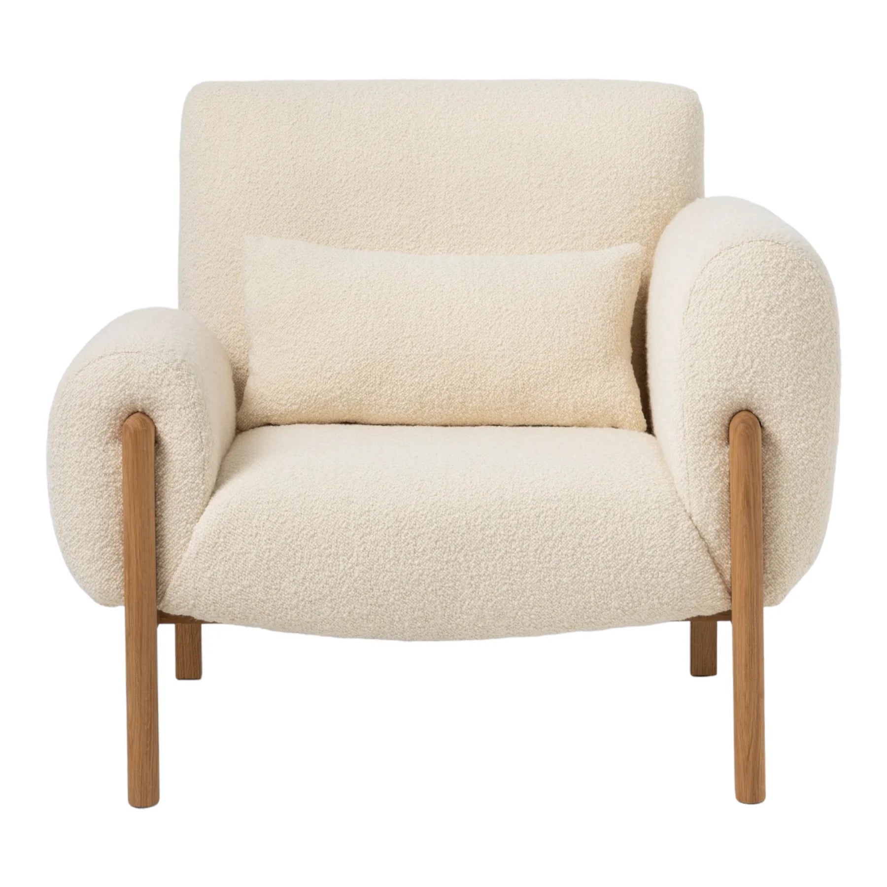 Lounge Chairs for Home Furniture Upholstery Woolen Fabric, Durable Arm Chair Premium Comfort For Living Room or Bedroom - White