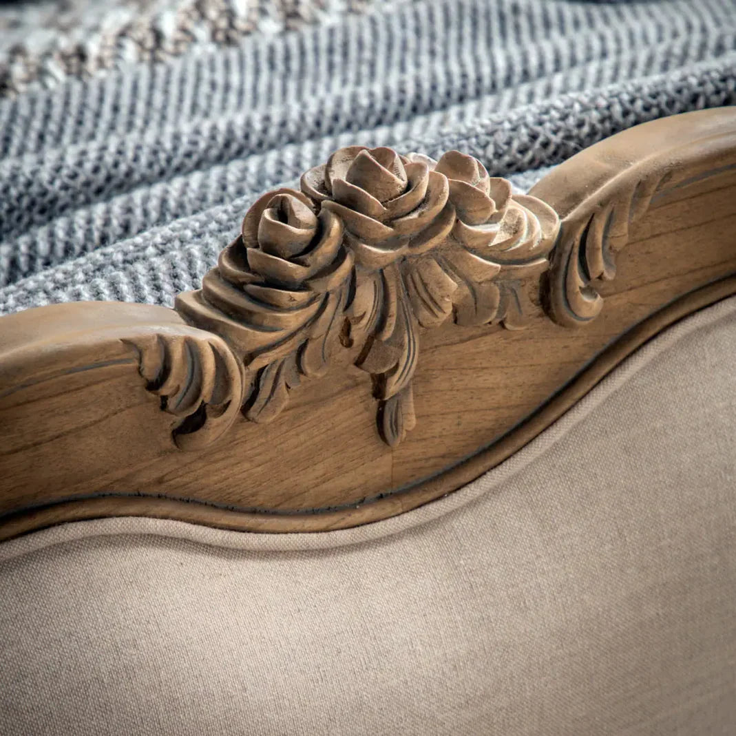 King Size Upholstered Bed – Solid Wood Frame, Royal Look, Elegant Headboard, Luxury Finish