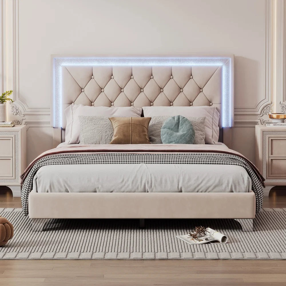 Premium Wooden King Size Bed with Upholstered Headboard – Sleek, Stylish Comfort Bed