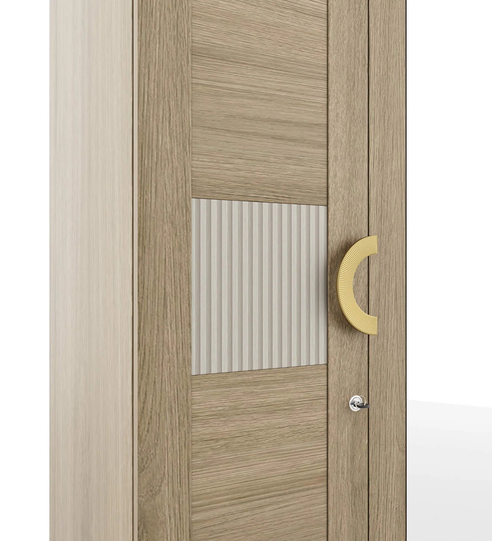 Wardrobe 3‑Door with Stylish Design, Drawers & Shelves, with Multi-Storage Options with Mirror