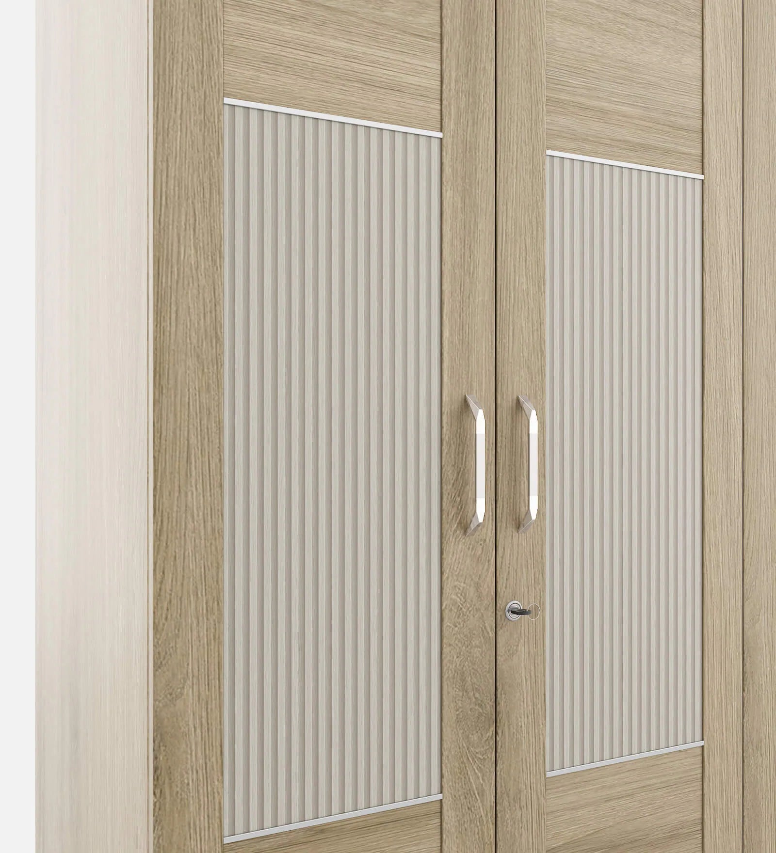 Wardrobe 4‑Door with Stylish Design, Drawers & Shelves, with Multi-Storage Options