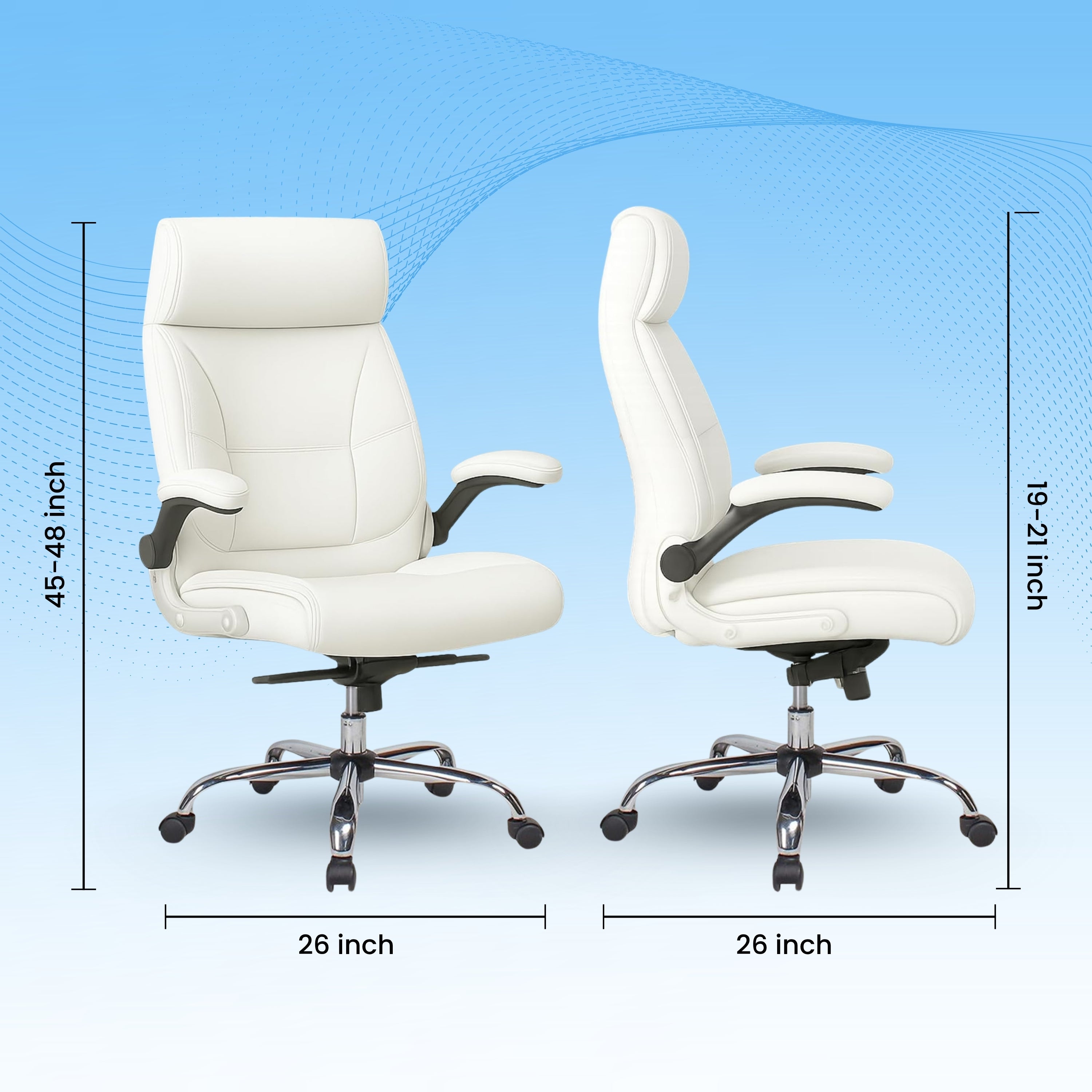High Back Director Office Chair Ergonomic Leatherette Executive Chair with Adjustable Armrests, Comfortable Revolving Desk Chair for Office