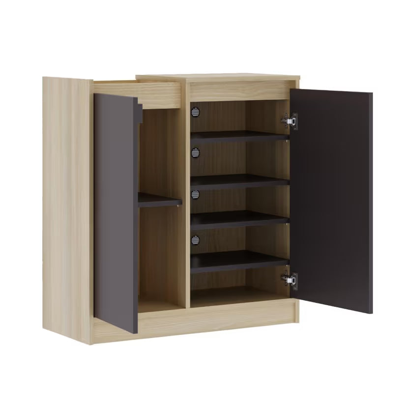 Wooden Shoes Storage Cabinet with Premium Design, Durable Wood Cabinet with Multi-Shelf Storage