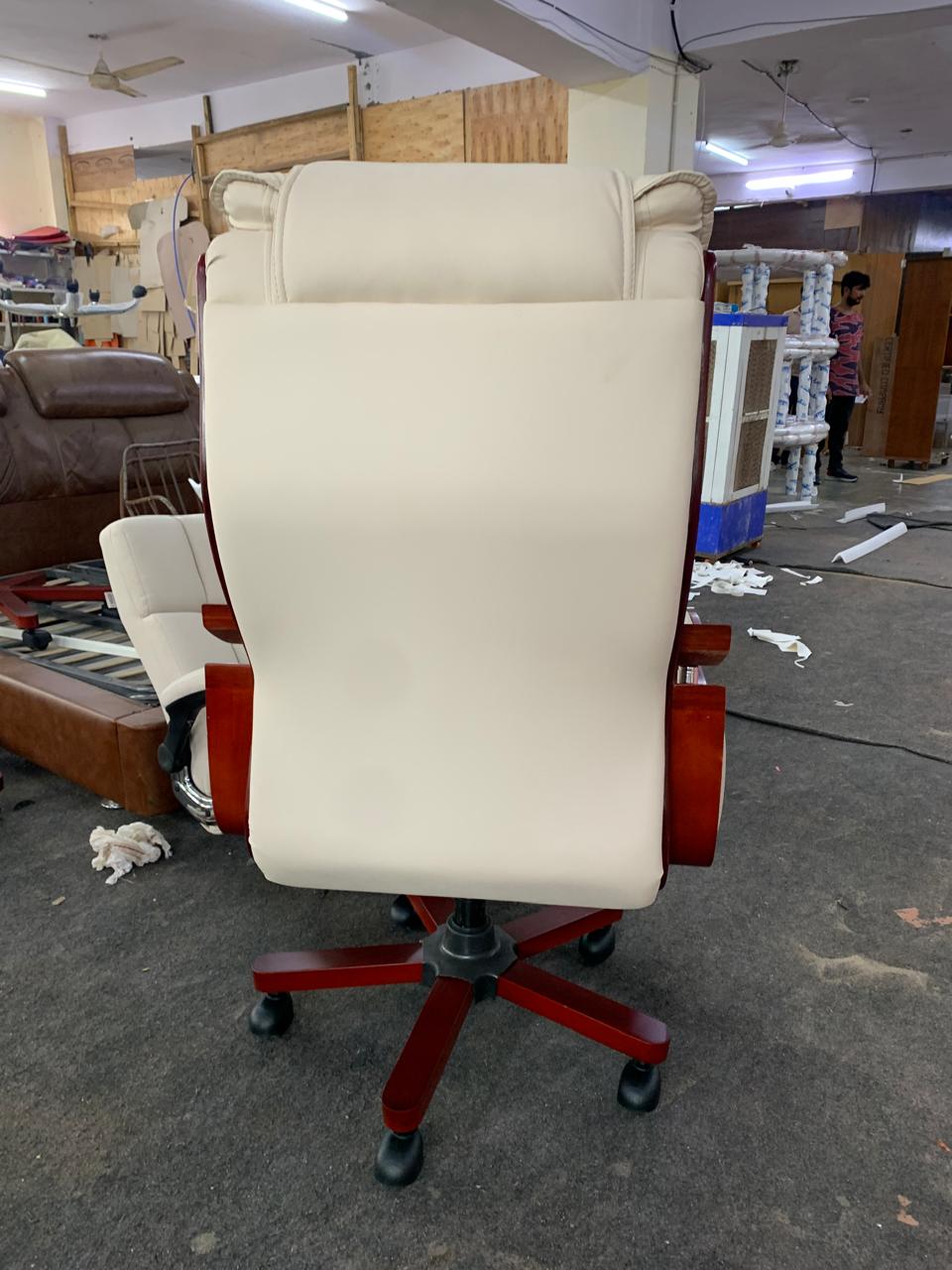 Home And Office High Back Ergonomic Leatherette Director Chair with Wooden Base