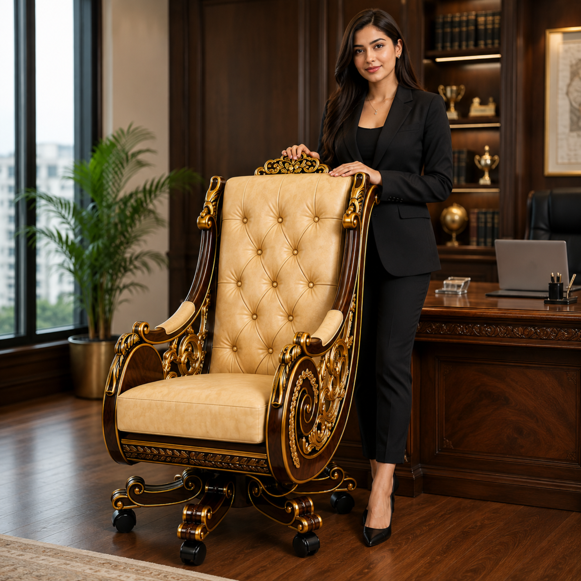 Beige Director Chair Office View