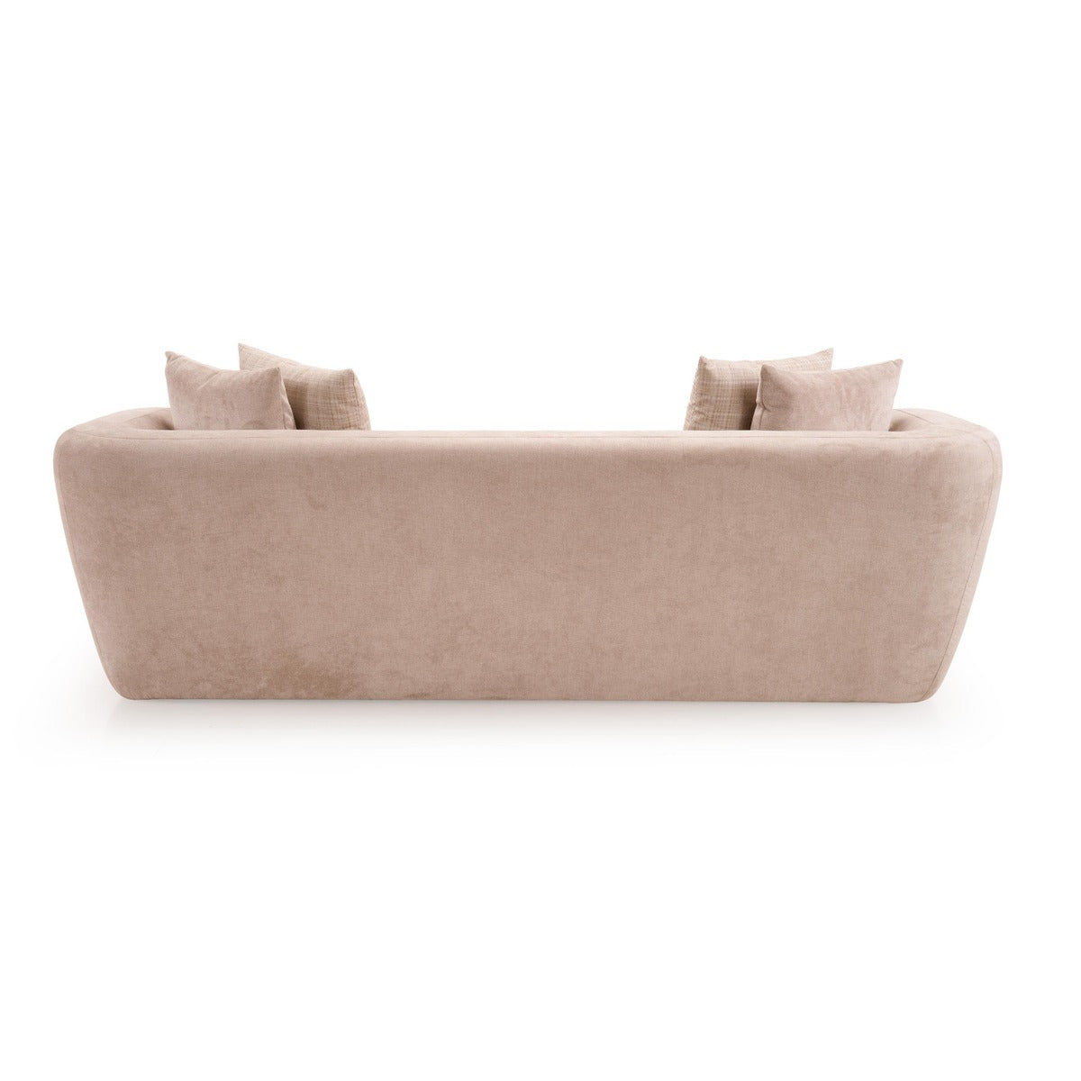 Luxury Italian Wooden Sofa Modern Curved Design Soft Fabric Upholstery High Density Foam Cushion Solid Wood Frame Handcrafted Premium Finish