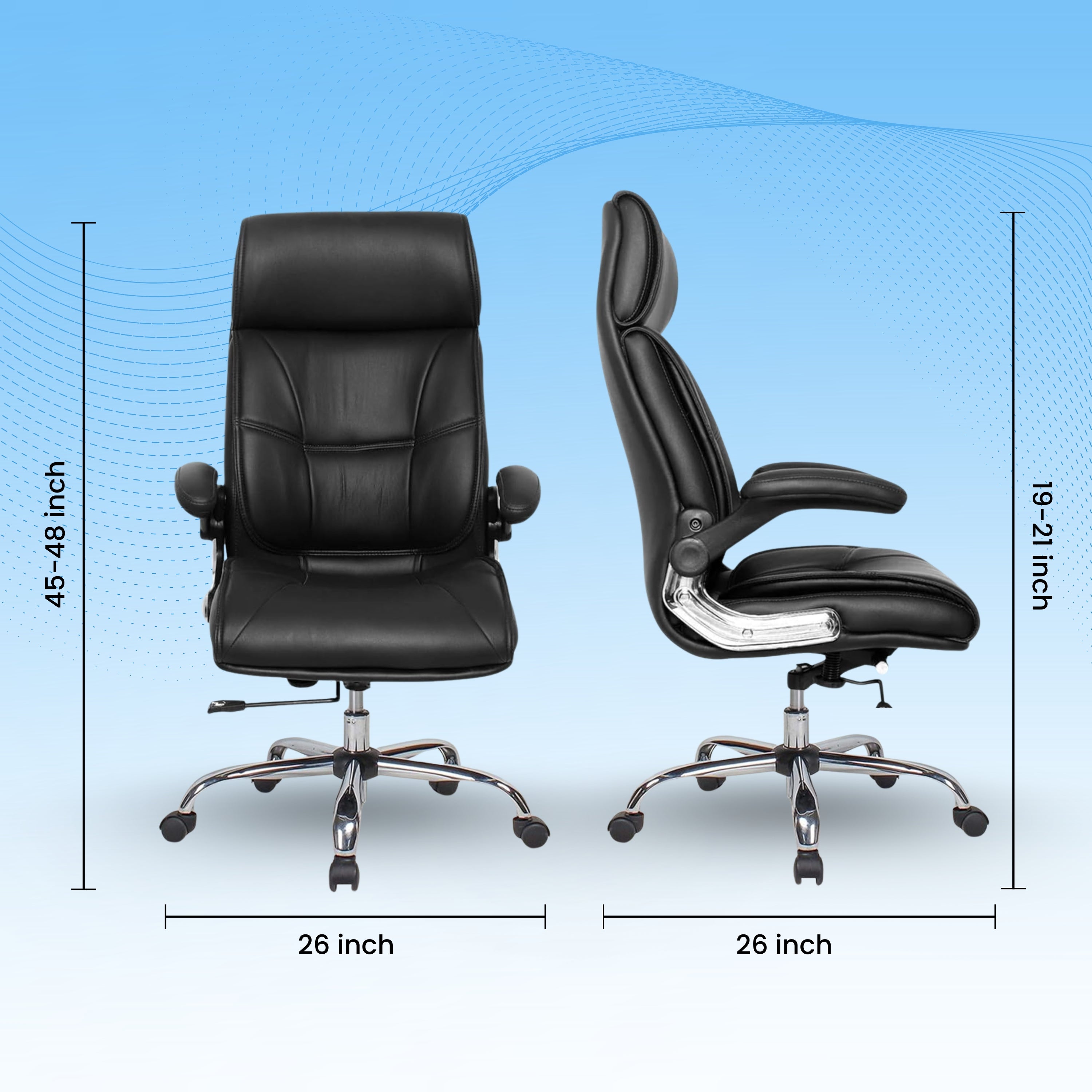 High Back Director Office Chair Ergonomic Leatherette Executive Chair with Adjustable Armrests, Comfortable Revolving Desk Chair for Office