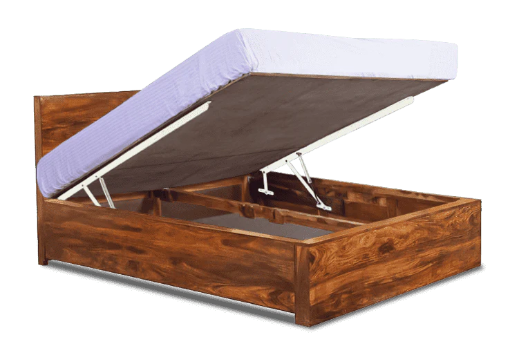 King Size Wooden Bed for Living room Made in Solid Wood Frame with Plyboard and Melamine Polish & Premium Quality High Durable Bed