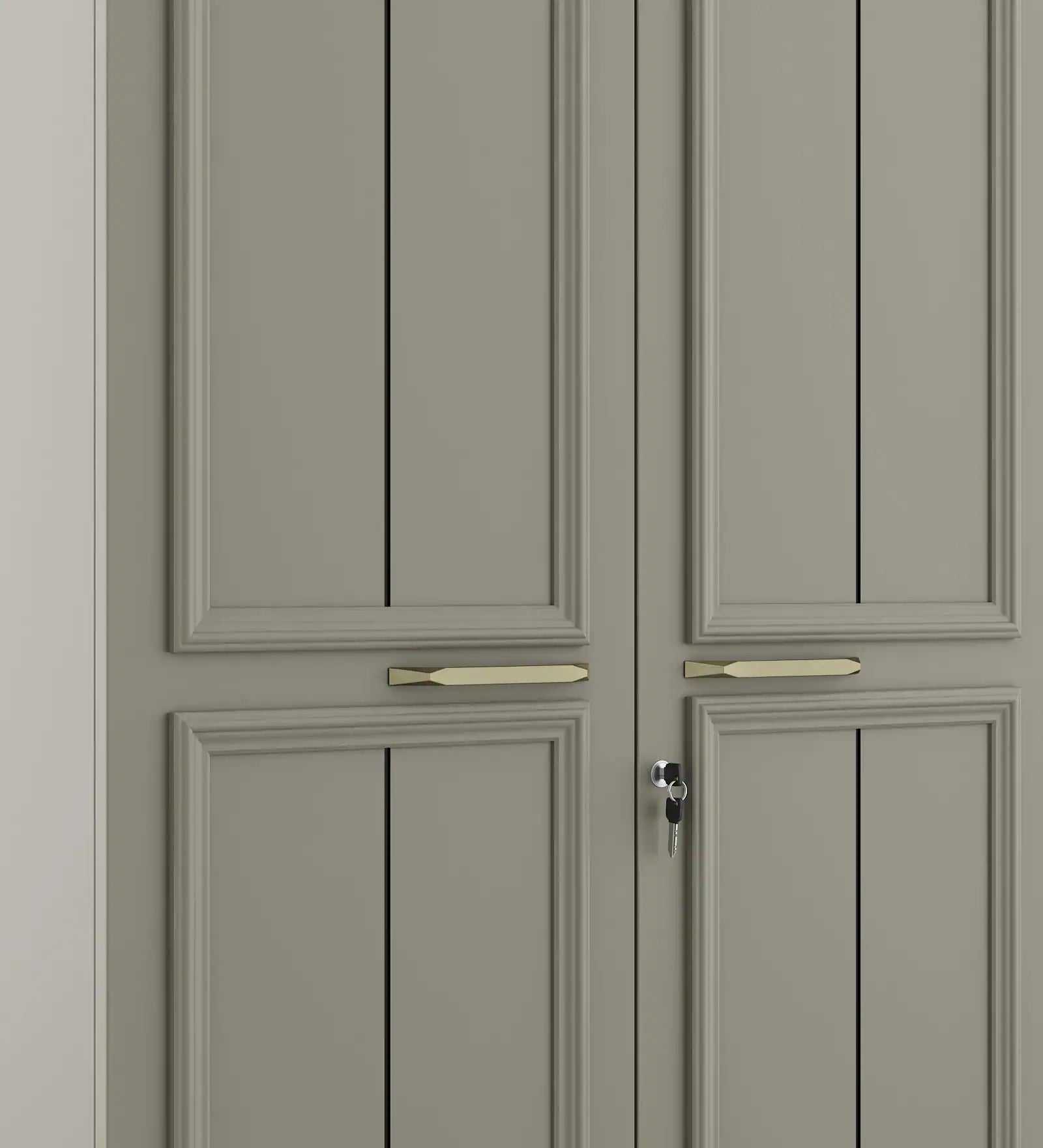 Wardrobe 3‑Door with Hanging Spaces, Drawers & Shelves, Frosty Combination with Ample Compartments