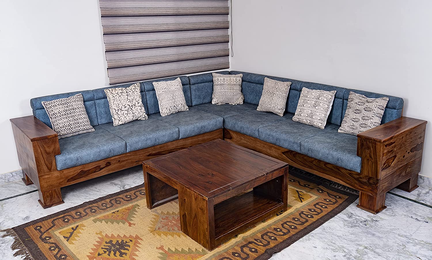 L-Seater Sofa For House Furniture Upholstery Suede Best Quality Fabric and Best Quality Wood and Comfortable for Living Hall Room