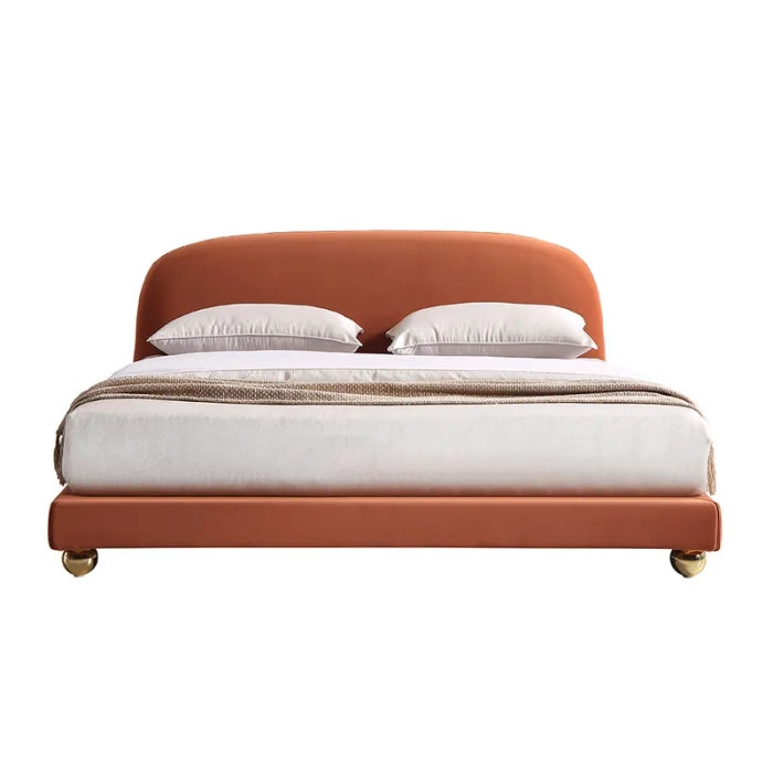 Modern King Size Bed – Plush Padded Headboard, Solid Wood-Plywood Frame in Premium Design