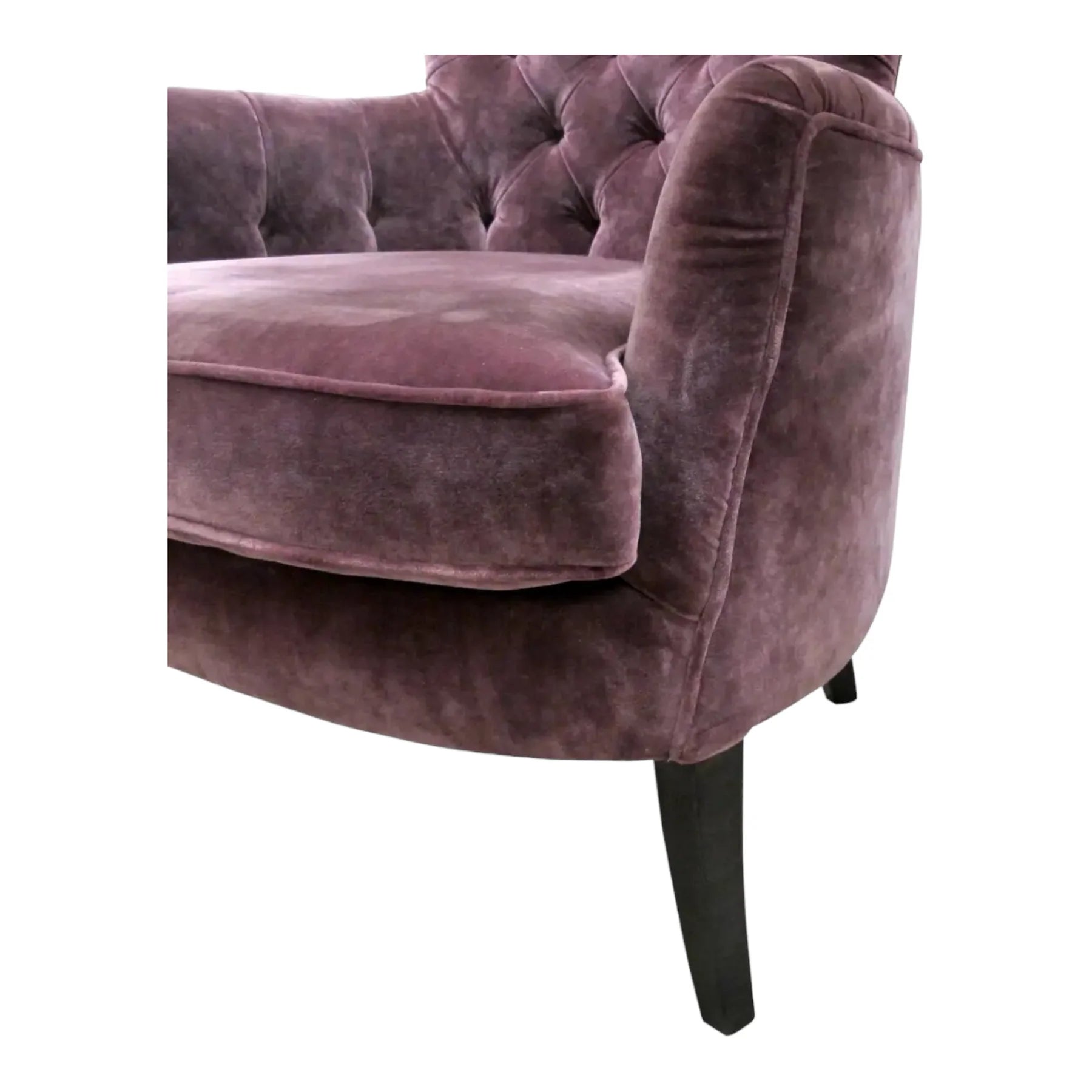 Lounge Chairs for Home Made in High Quality Upholstery Velvet, Durable Luxury Design Wing Chair For Living Room or Bedroom - Purple