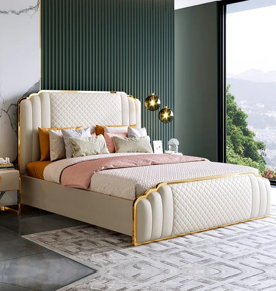 Premium Upholstered Bed for Home Furniture – Solid Wood Frame, Optional Storage & Modern Design