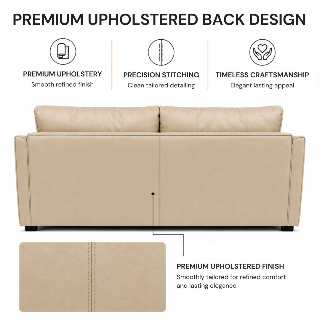 Modern Luxury 1 to 3-Seater Sofa | Premium Upholstered Fabric Sofa with Cushioned Armrests & Deep Seating | Contemporary Living Room Couch | Cream Beige