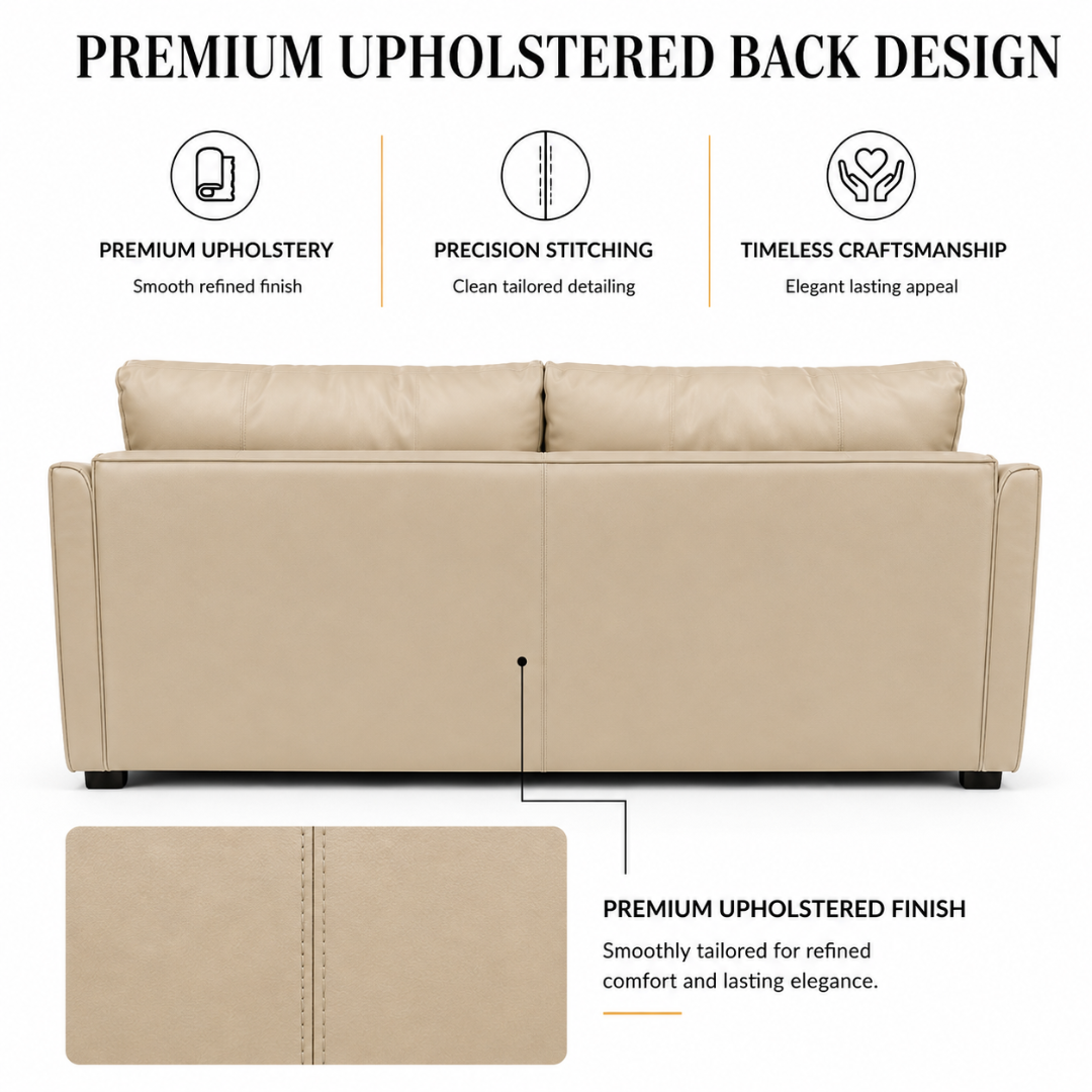 Modern Luxury 1 to 3-Seater Sofa | Premium Upholstered Fabric Sofa with Cushioned Armrests & Deep Seating | Contemporary Living Room Couch | Cream Beige
