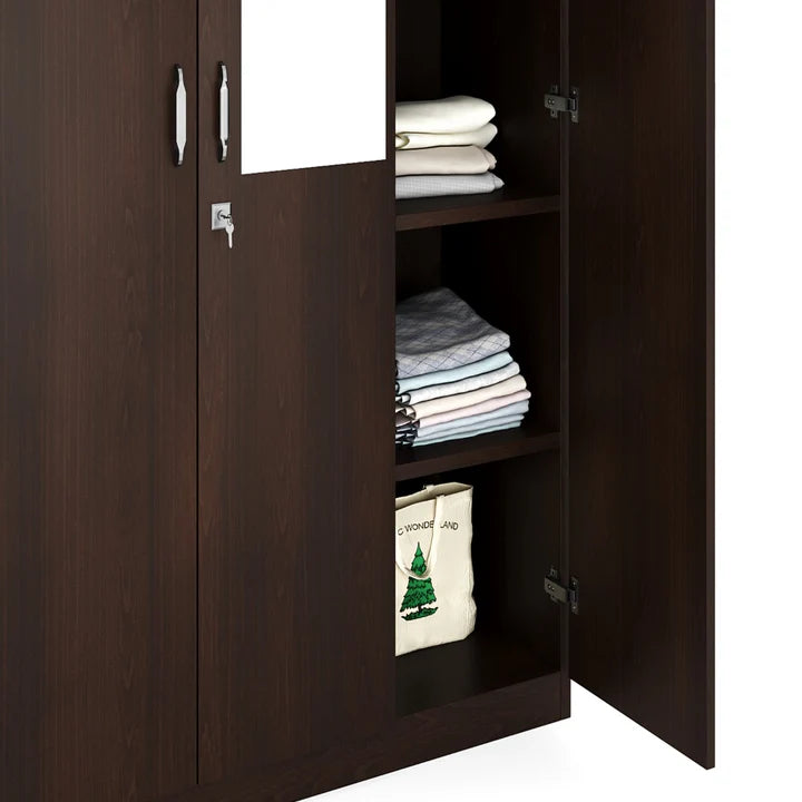 Wardrobe for Home Furniture – Modern Wooden Almirah for Home Interiors with Mirror