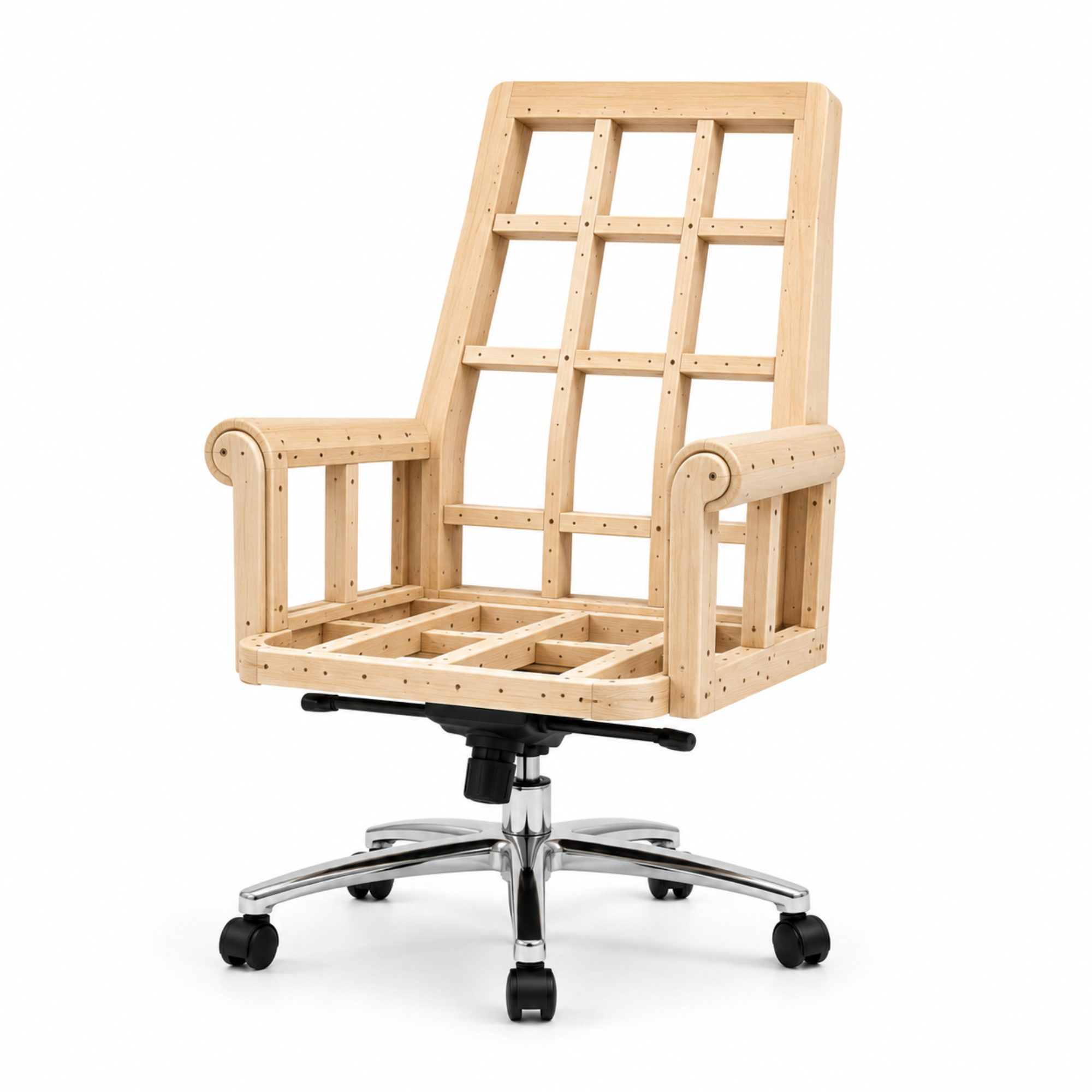 Luxury Director Chair with Button-Tufted Upholstery, Ergonomic, Padded Armrests, and Chrome Base for Modern Office Chair