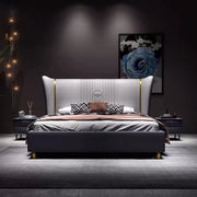 Modern Leatherette Luxury Premium Bed – Solid Wood, Plywood Frame & High-Density Foam – Queen/King Size for Bedroom