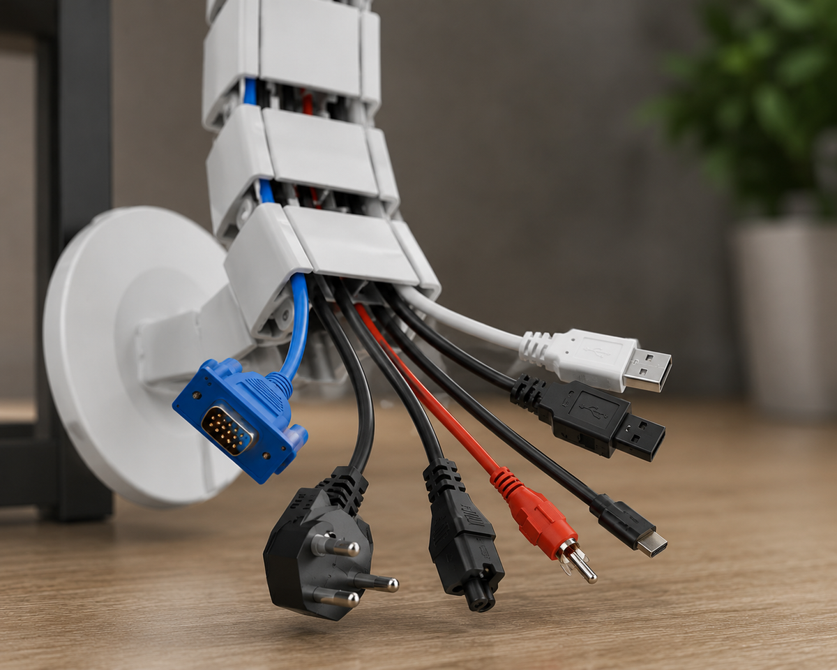 Flexible Under Desk Cable Management Spine | Director Table Wire ...