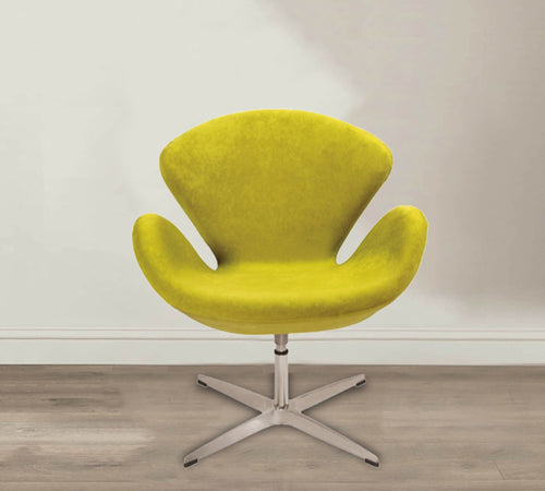 Swivel Tulip Chair With Metal Chrome Base