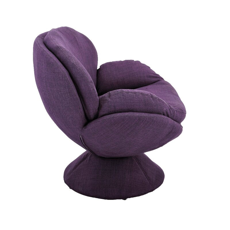 Purple Accent Wide Swivel Armchair