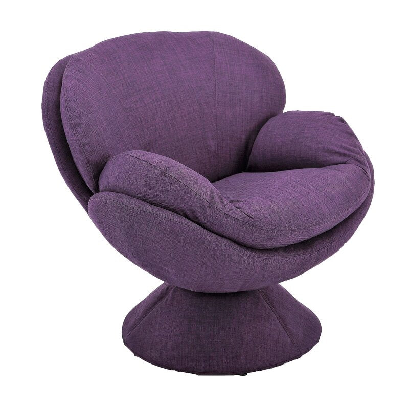 Purple Accent Wide Swivel Armchair