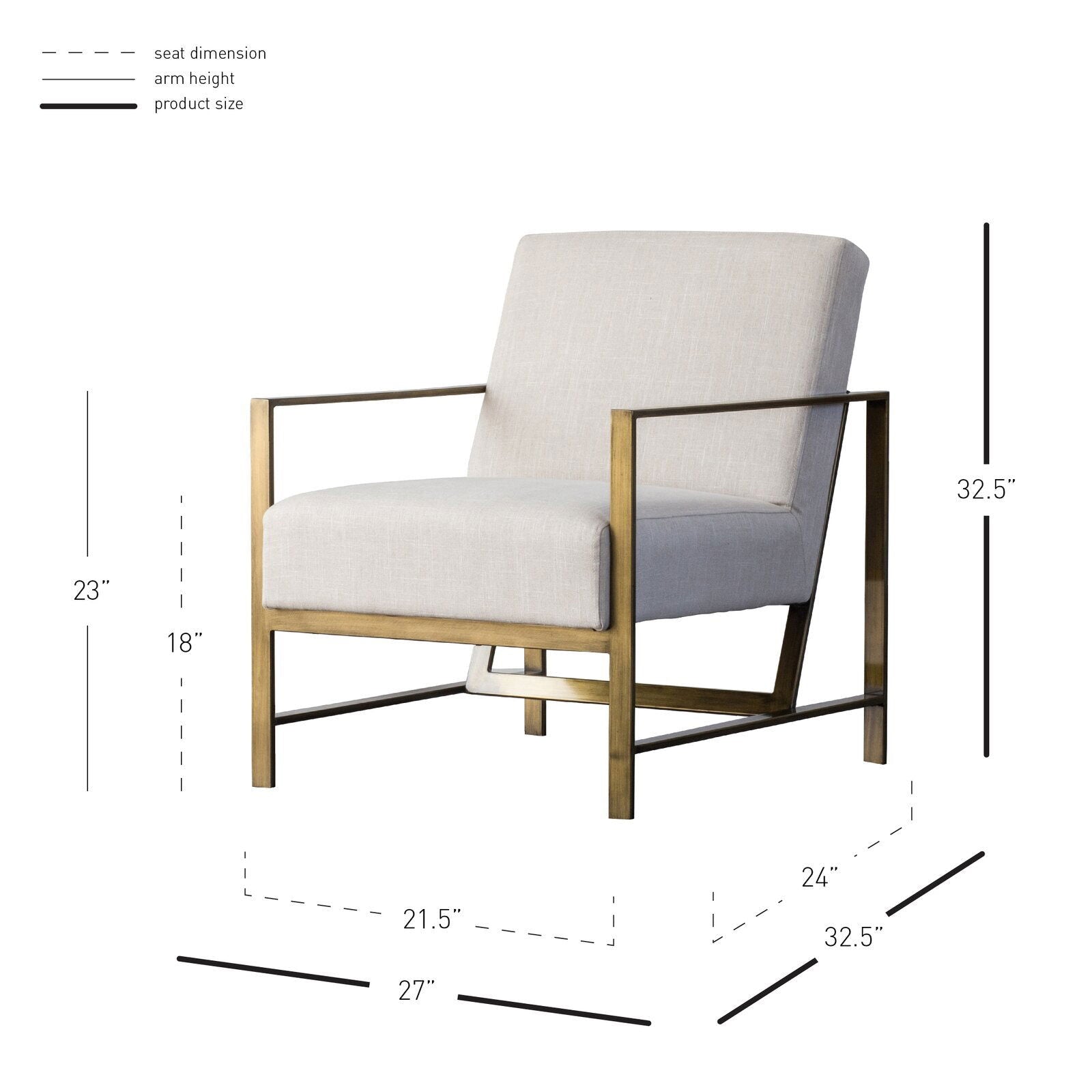 Accent Chair In Gold Finish -