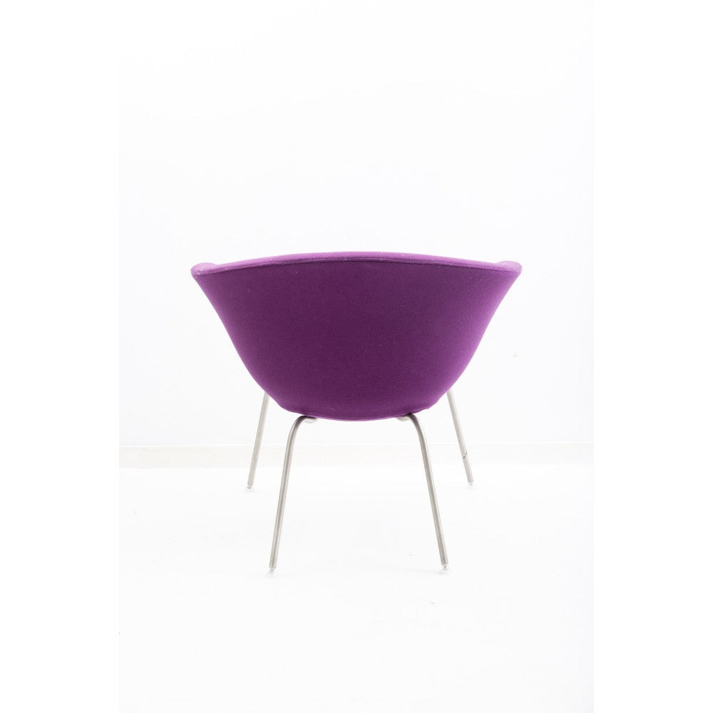Accent Chair In Velvet with Metal Legs in Chrome Finish -