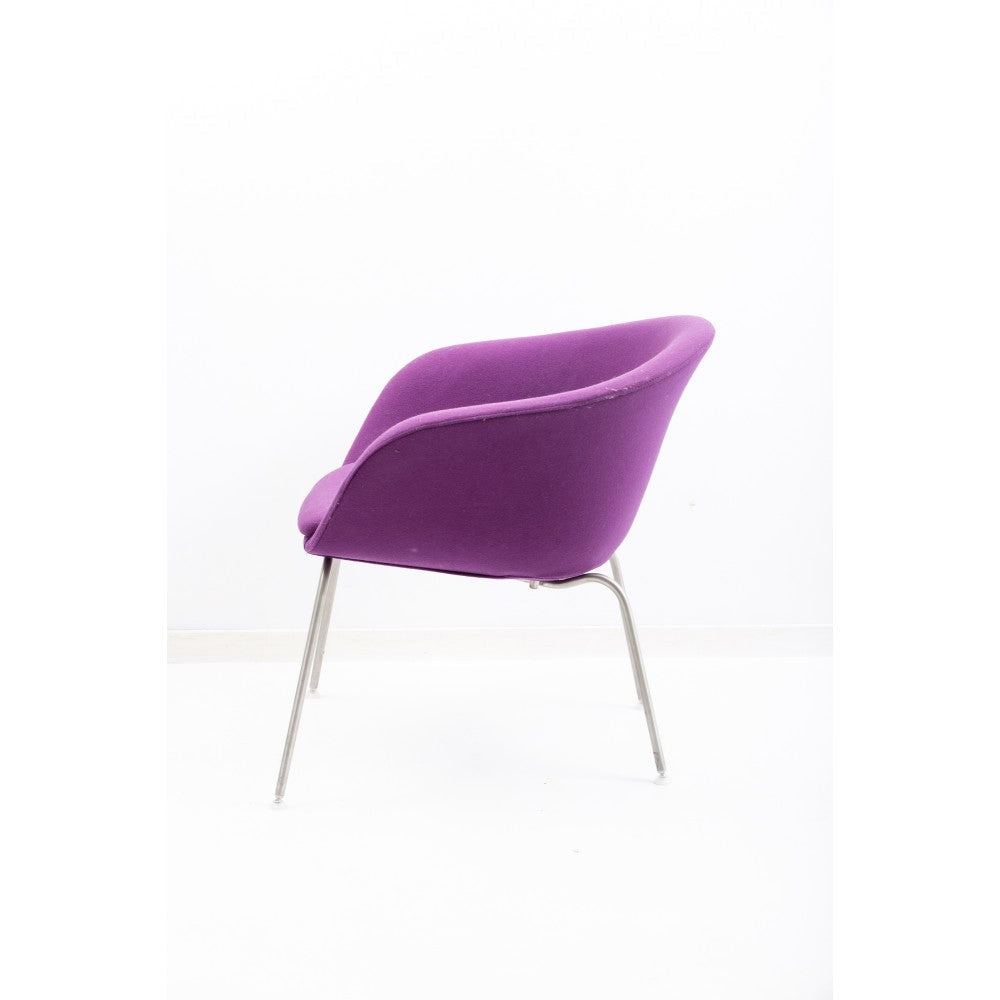 Accent Chair In Velvet with Metal Legs in Chrome Finish -