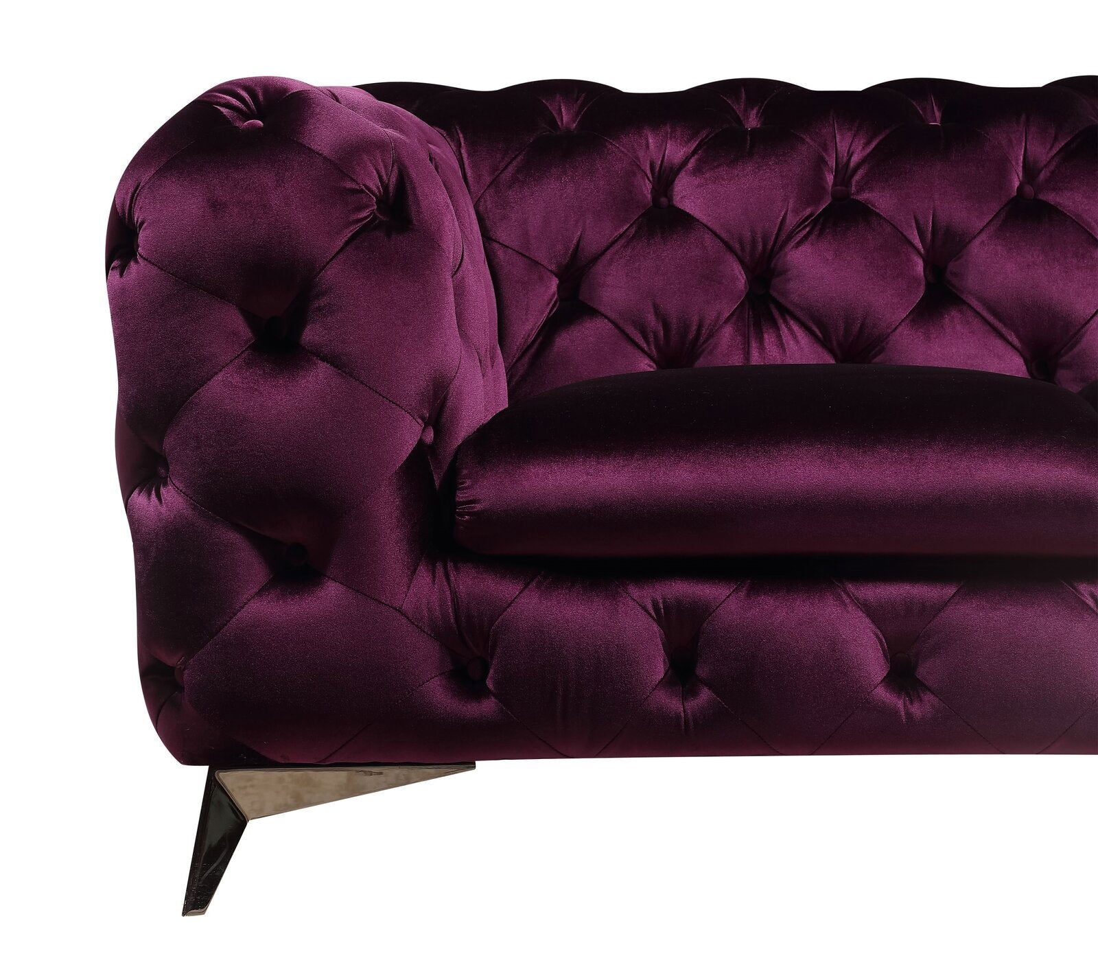 Accent Chair With Wide Tufted Buttons -