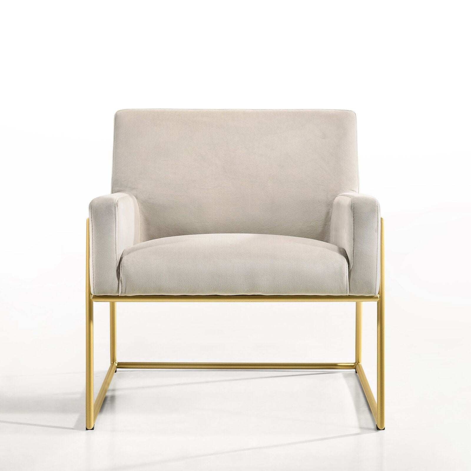 Accent Chair with SS Legs in Gold Finish -