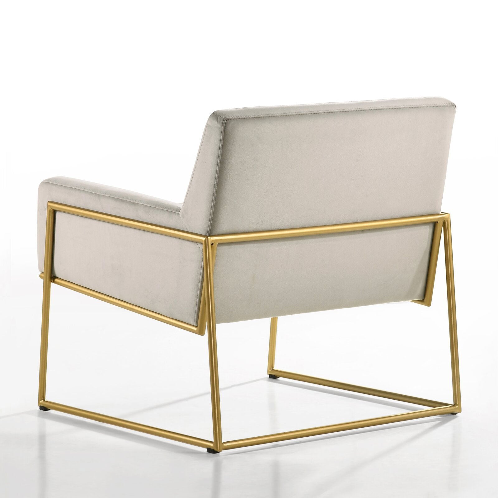 Accent Chair with SS Legs in Gold Finish -