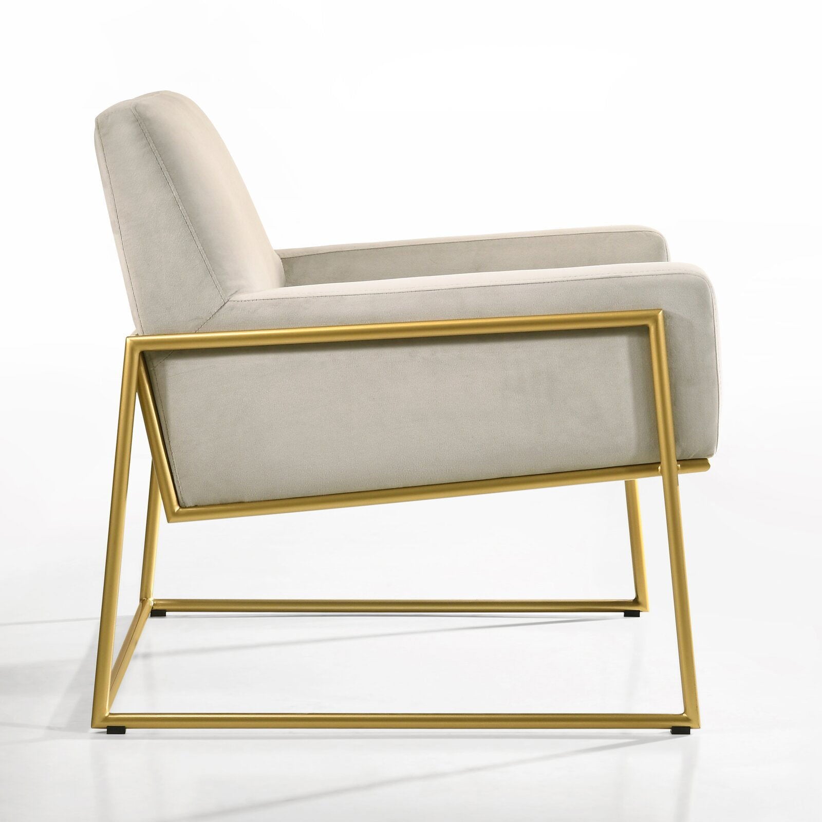 Accent Chair with SS Legs in Gold Finish -